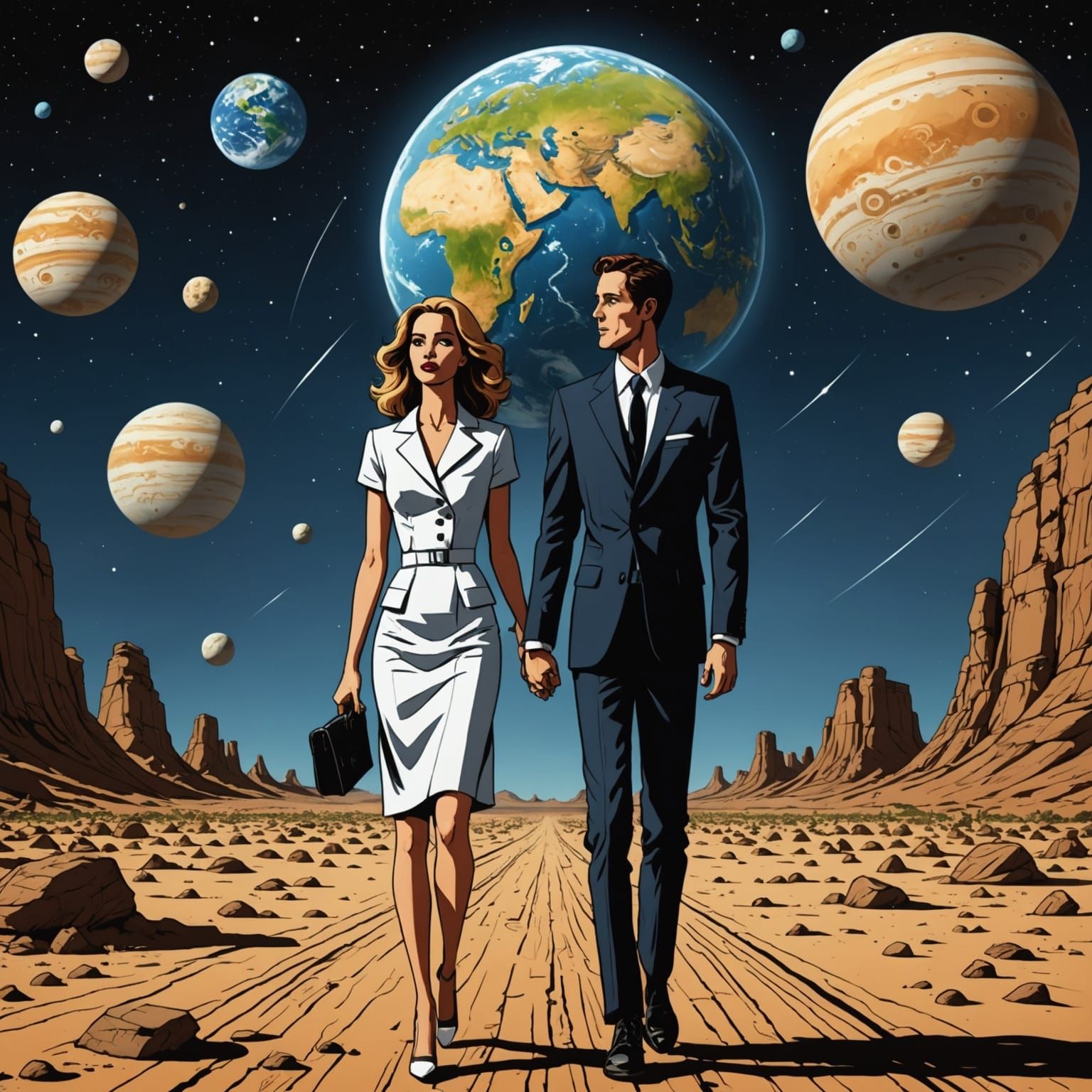 Heading to Venus: A Retro Sci-Fi Journey