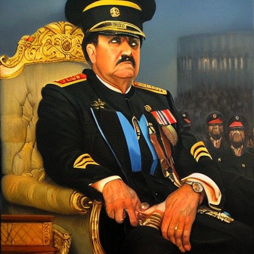 Powerful Dictator Rendered as Oil Painting