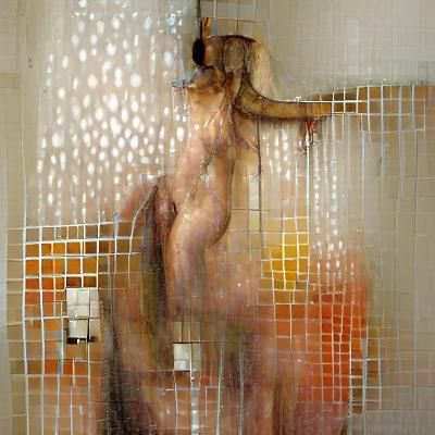 Nude Woman in Shower: A Study in Light
