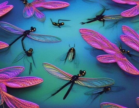 Dragonfly Swarm Over Grand Canyon: Hyperrealistic Art