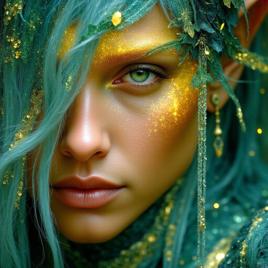 Ethereal Gothic Fantasy Portrait of an Elven Druid