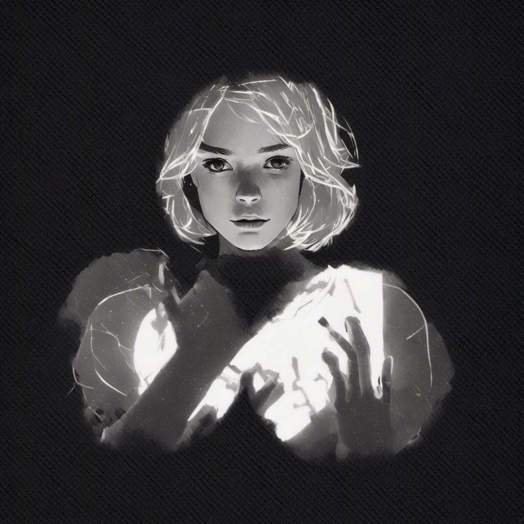 Anime-Style Portrait in Neon Lights with Gothic Elements