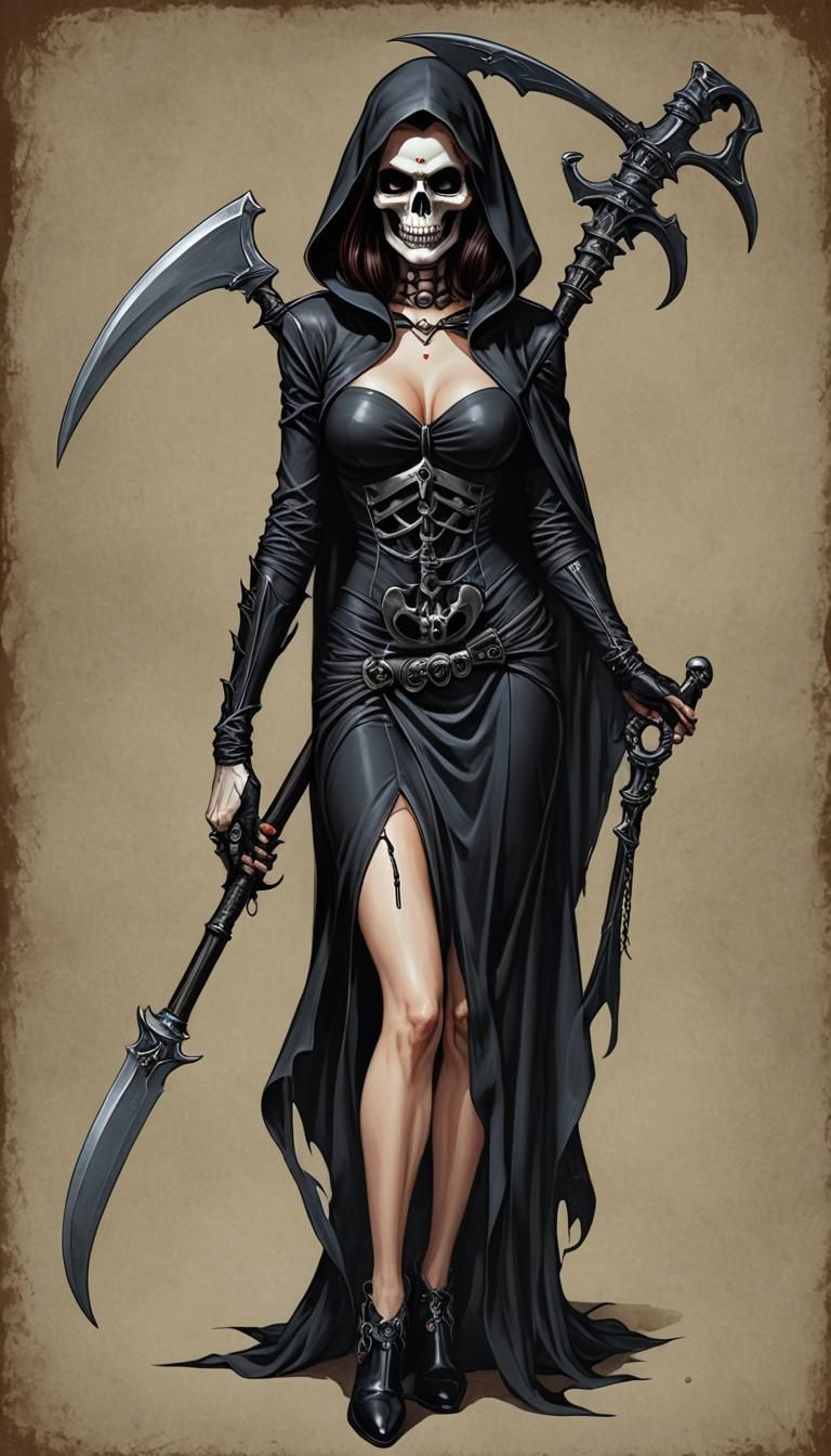 Grim reaper Female pin-up