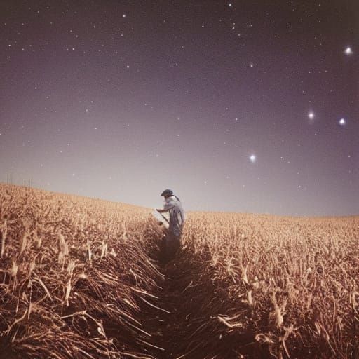 Luminescent old colour photograph