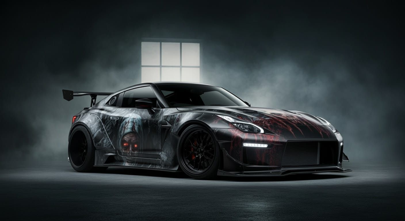 Stunning Drift Car in Futuristic Studio