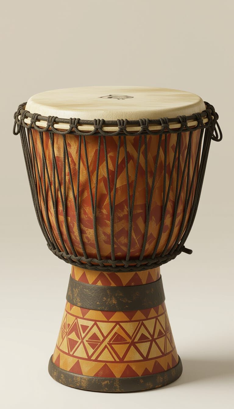Realistic Render of African Ritual Drums