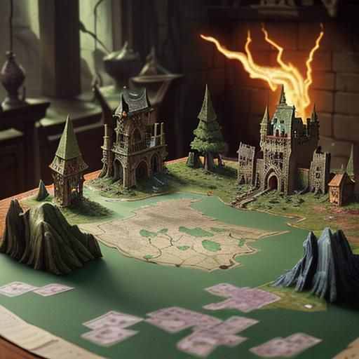 D&D Tabletop Game: Epic Fantasy Battle Scene