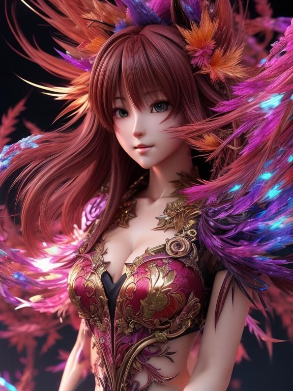 Stunning Anime Woman in Painterly 3D Render