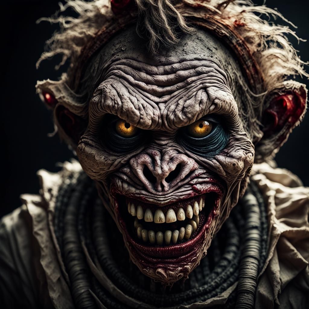 Dark Fantasy Portrait: Zombie Monkey Mummy Clown