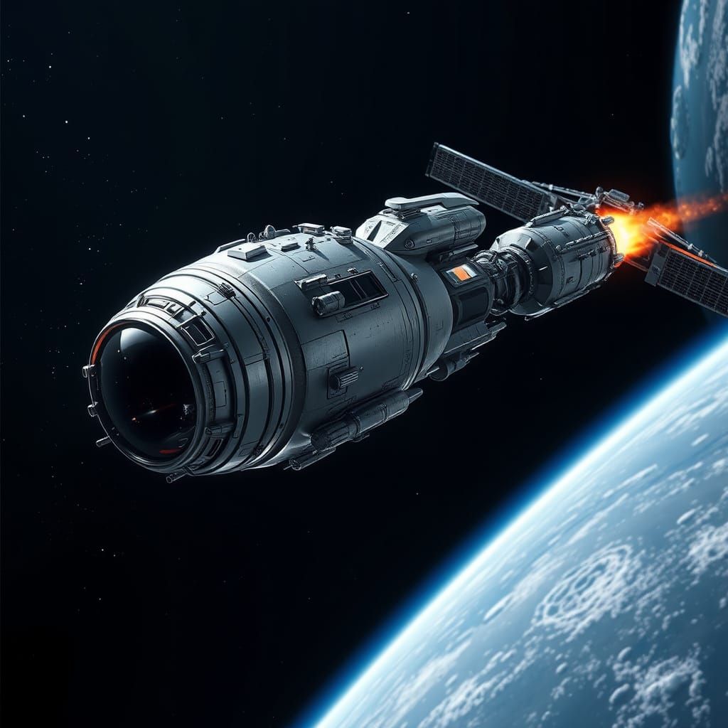 Sleek Soyuz Spaceship Approaches International Space Station...