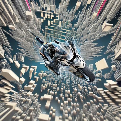 Abstract Geometric Engine Splash Screen in Digital Art Style