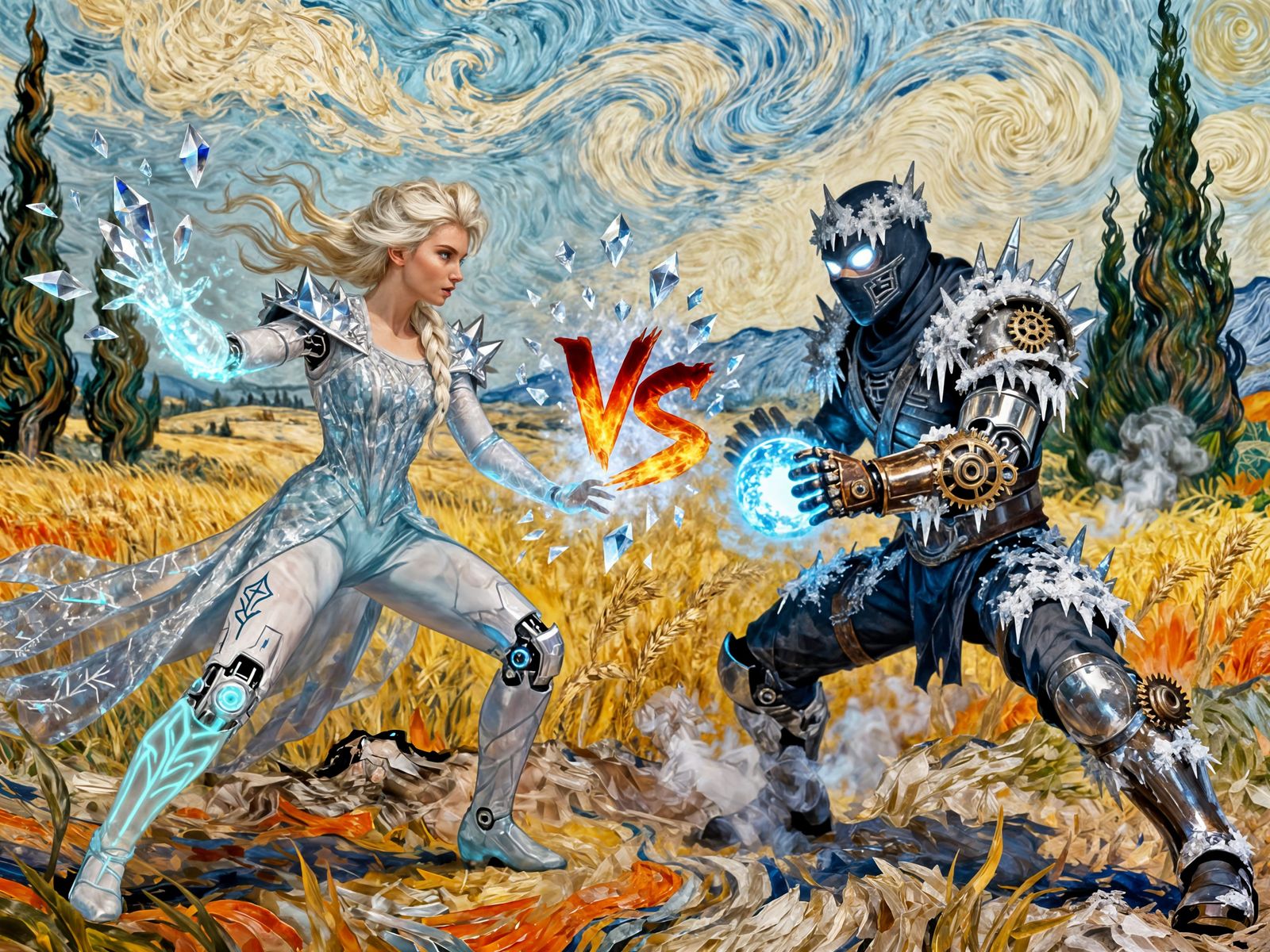 Elsa as Mortal Kombat Warrior vs Sub-Zero