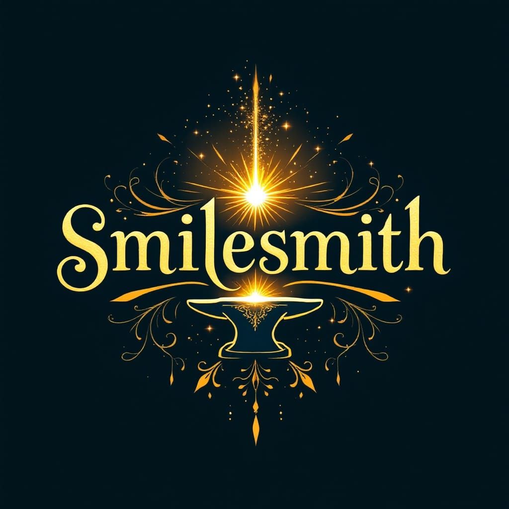 Modern Smilesmith Logotype in Teal, Radiant, and Golden