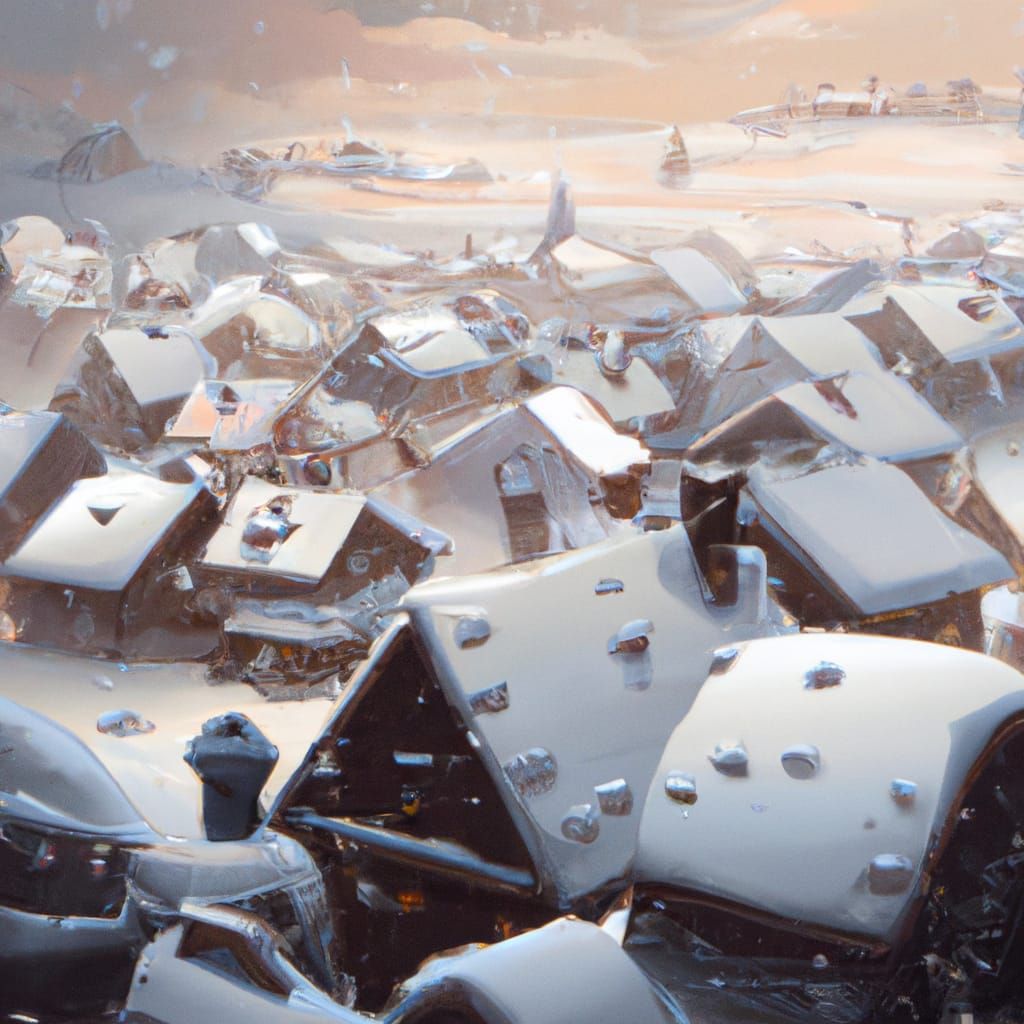 Ethereal Winter Village in Detailed Matte Painting