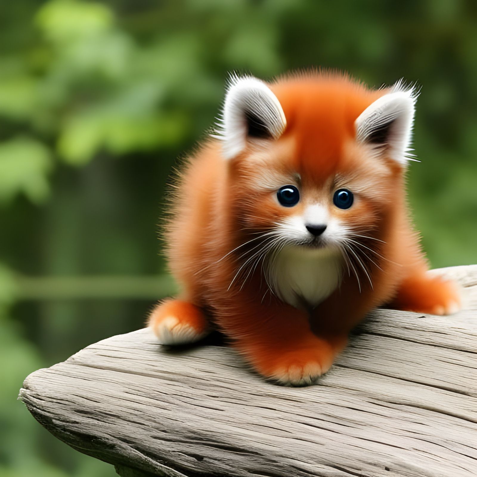 Adorable Fluffy Red Panda Kitten