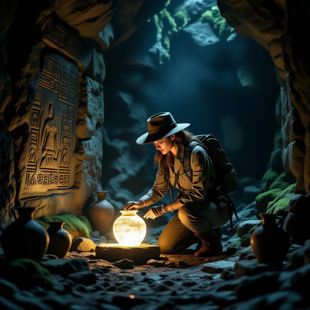 Archaeologist Discovers Glowing Artifact in Ancient Temple