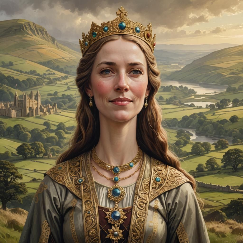 Medieval Portrait of Queen Æthelthryth in Renaissance Style