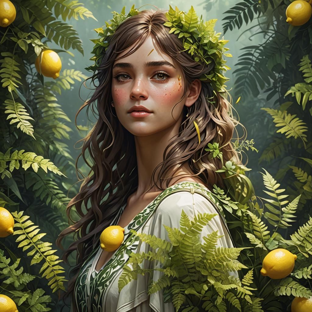 Lemon Fern Portrait in Dynamic Lighting