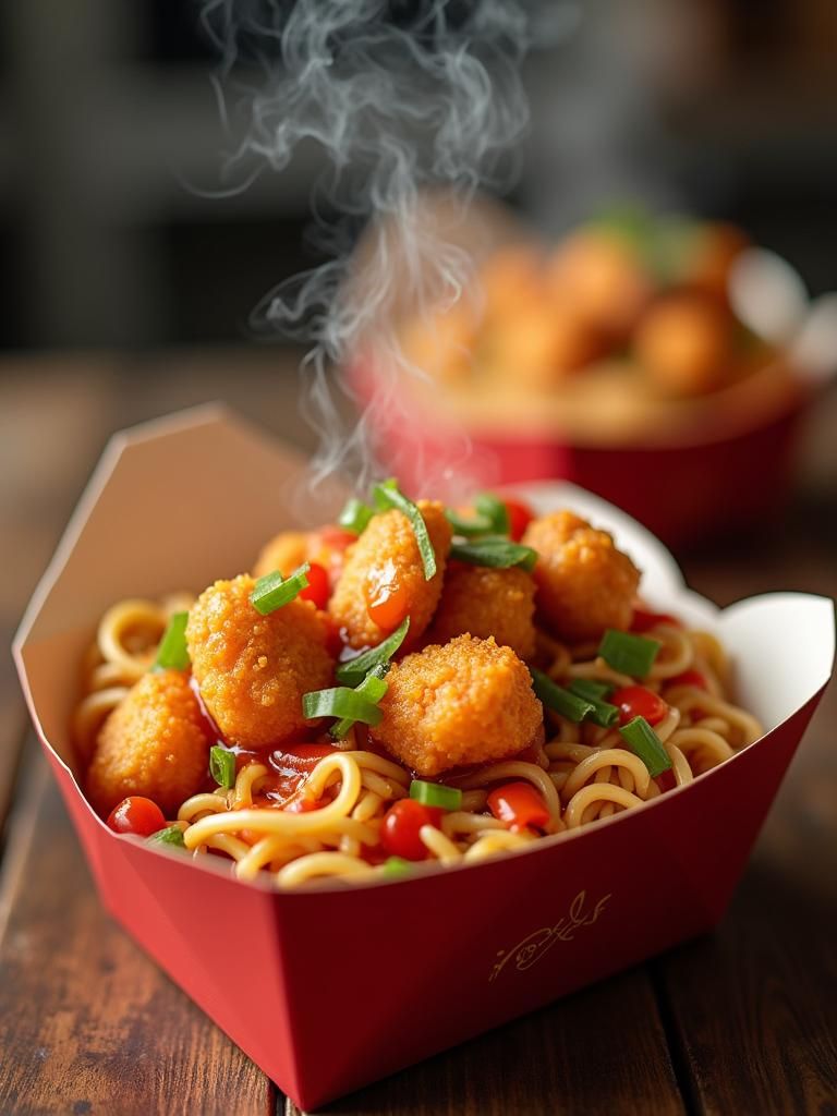 Appetizing Chinese Fast Food Still Life