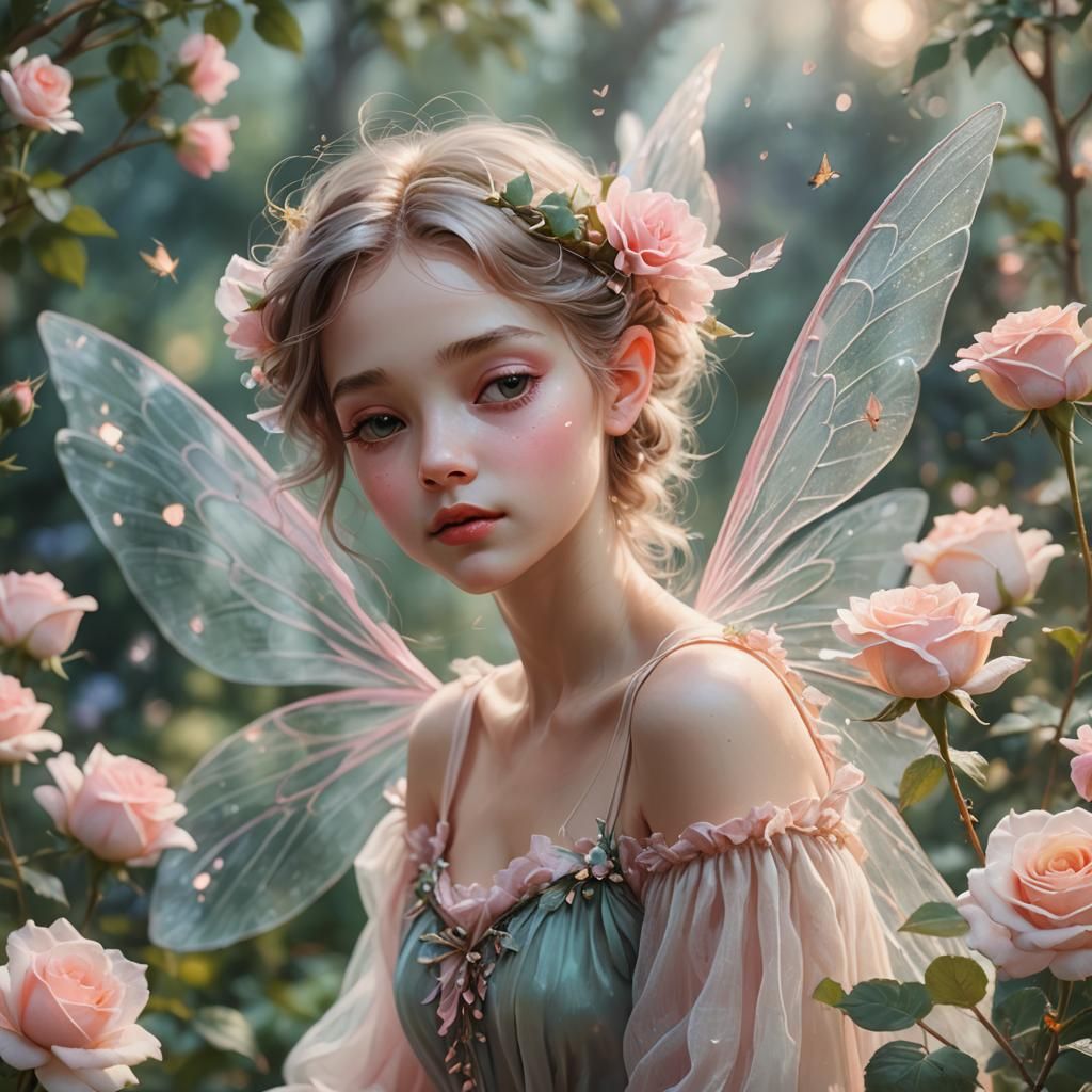 Small Fairy Smelling a Rose, Concept Art