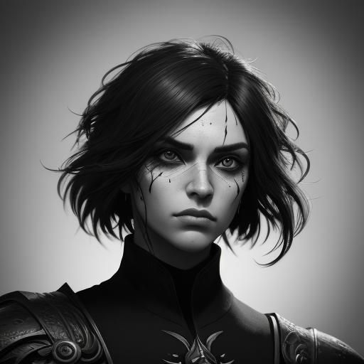 Intense Monochrome Portrait of Determined Individual