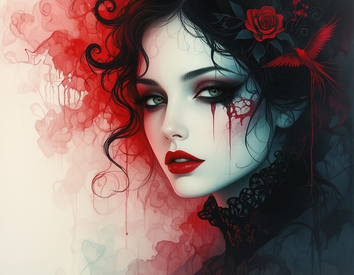 Surreal Hallucination of Red Dreams and Dark Illusions