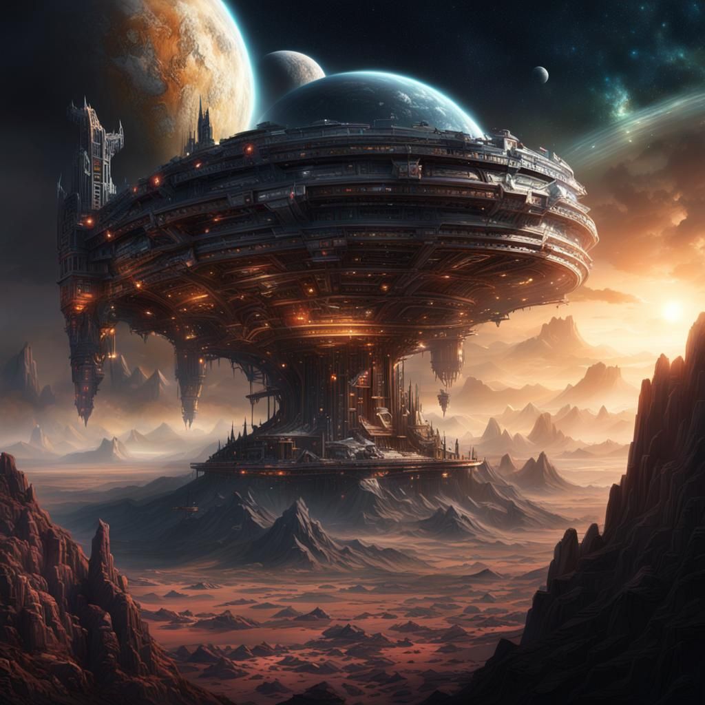 Epic Space Lord in a Digital Matte Painting