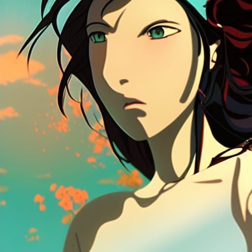 Anime Warrior Princess in Studio Ghibli Style