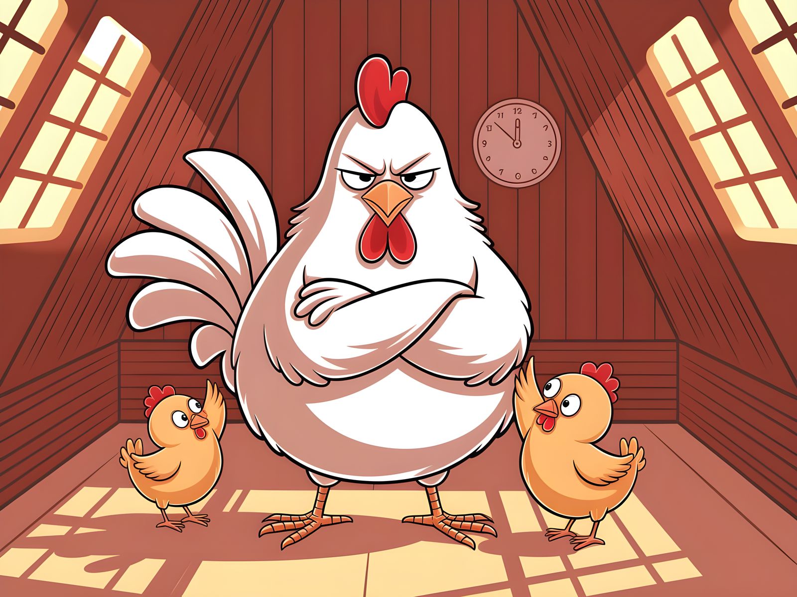 Nap Time for Chicken in Cozy Coop Illustration