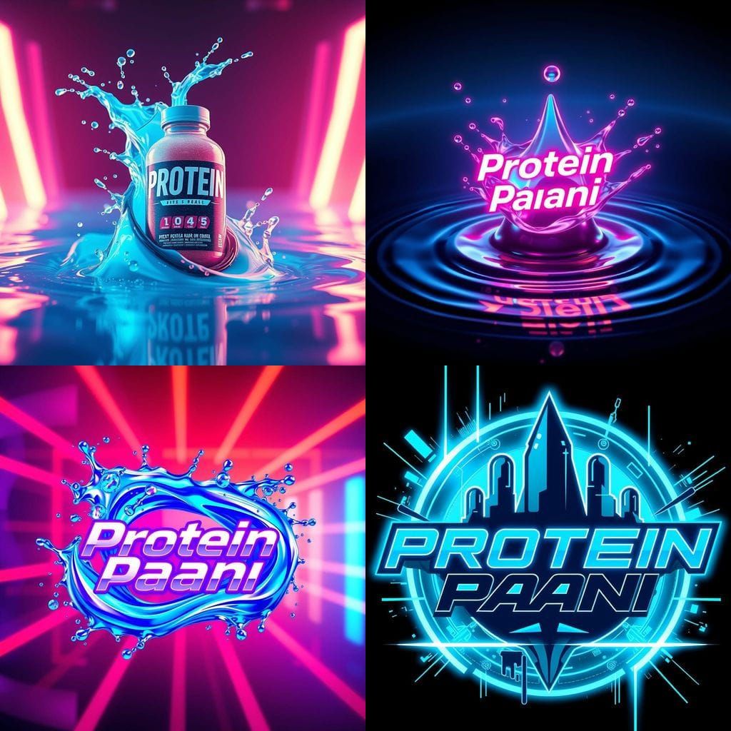 Dynamic Futuristic Logo for Protein Paani