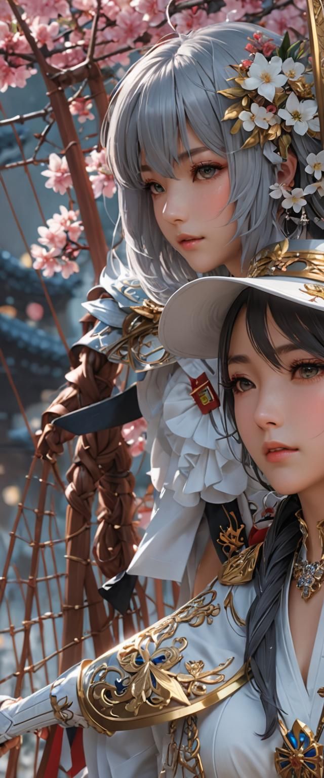 Beautiful Woman in 3D Anime Art Style