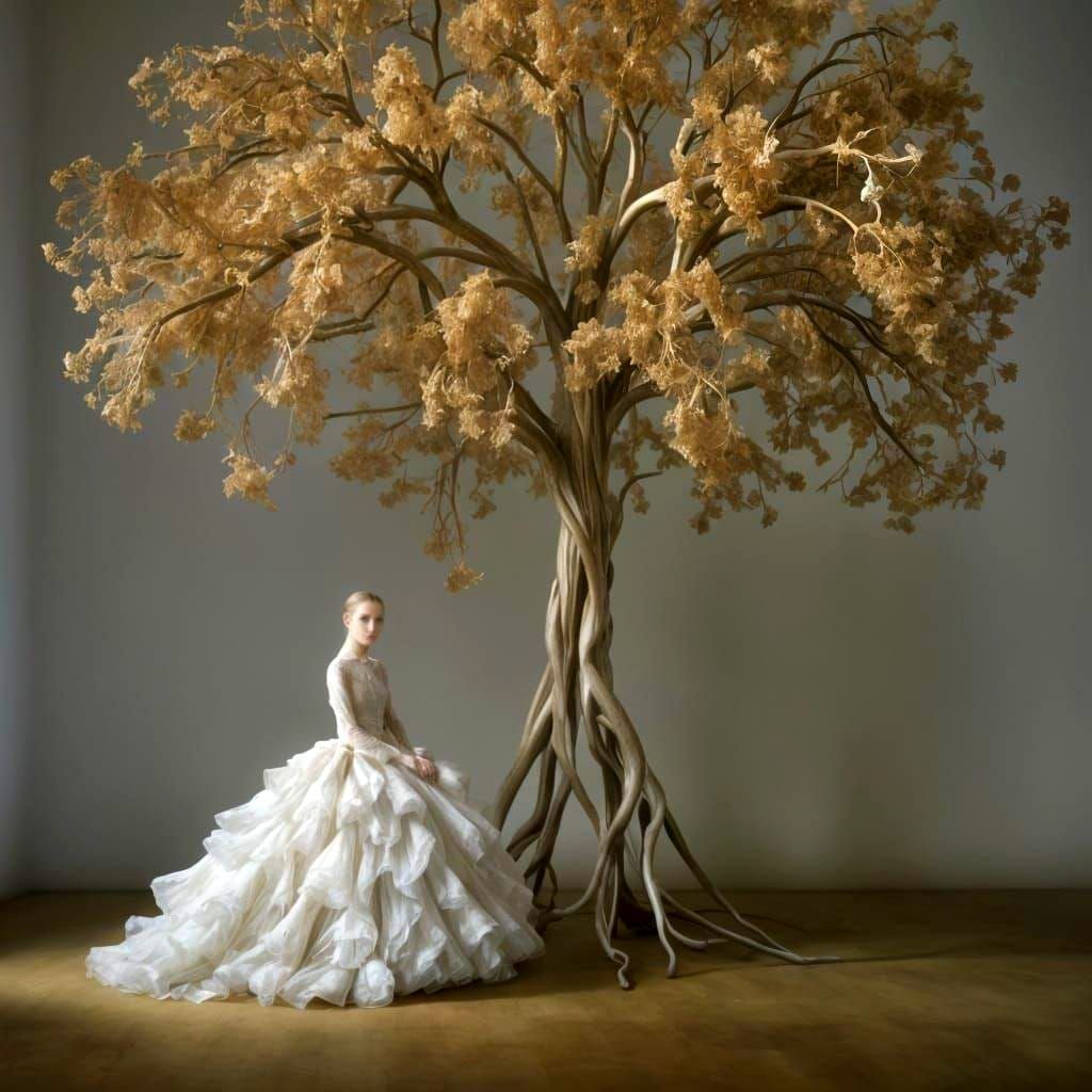 Luminous Edwardian Fashion Portrait in van Herpen Style