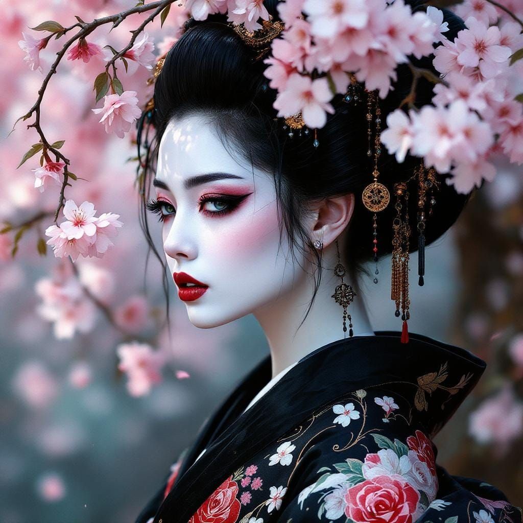 Portrait of a gothic Geisha