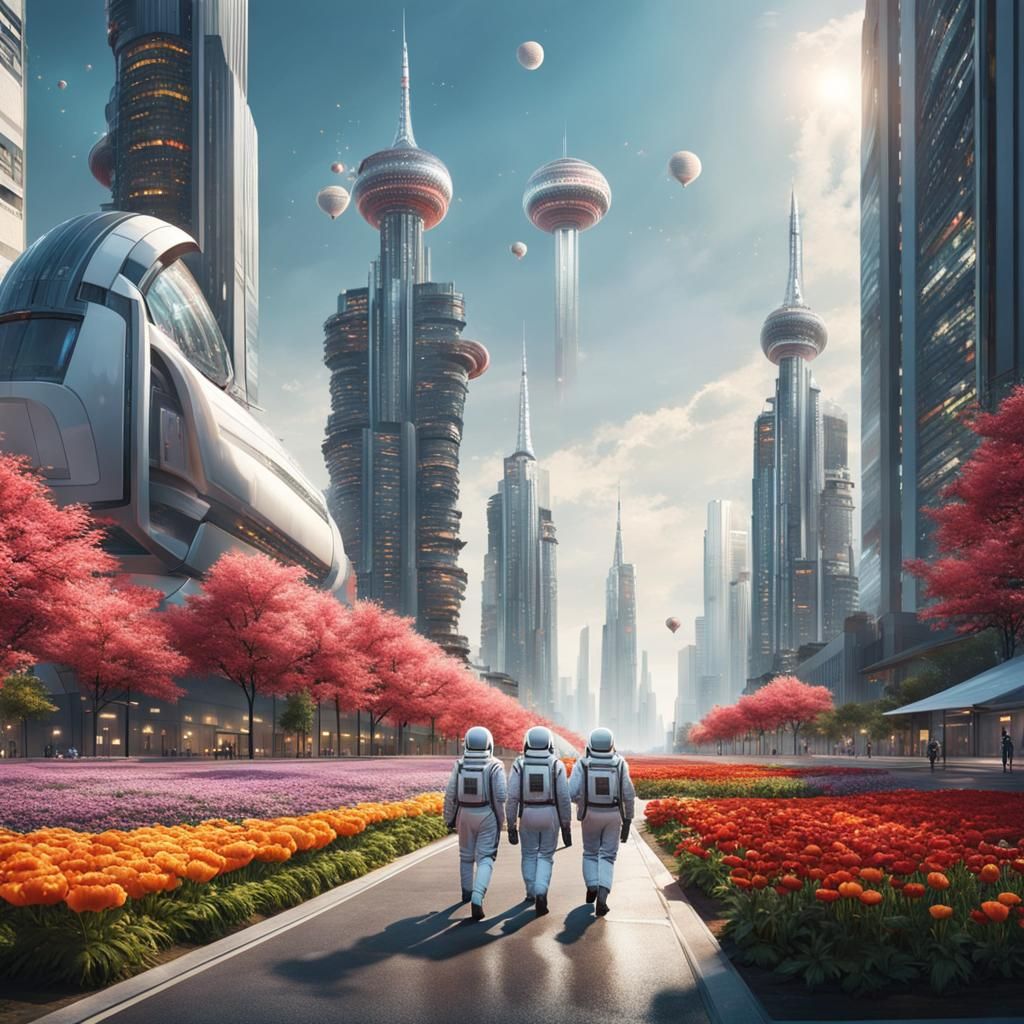 Cosmonauts in a Communist City of the Future