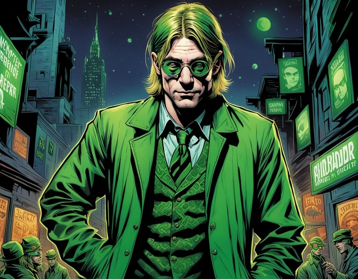 Kurt Cobain as The Riddler: Comic Book Art