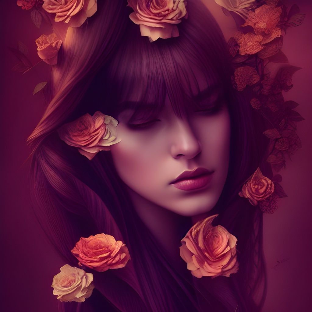 Beautiful Woman with Intricate Eyes in Digital Art