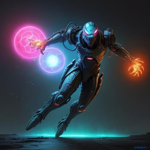 Cyberpunk Manspider Druid Freerunning on Mars