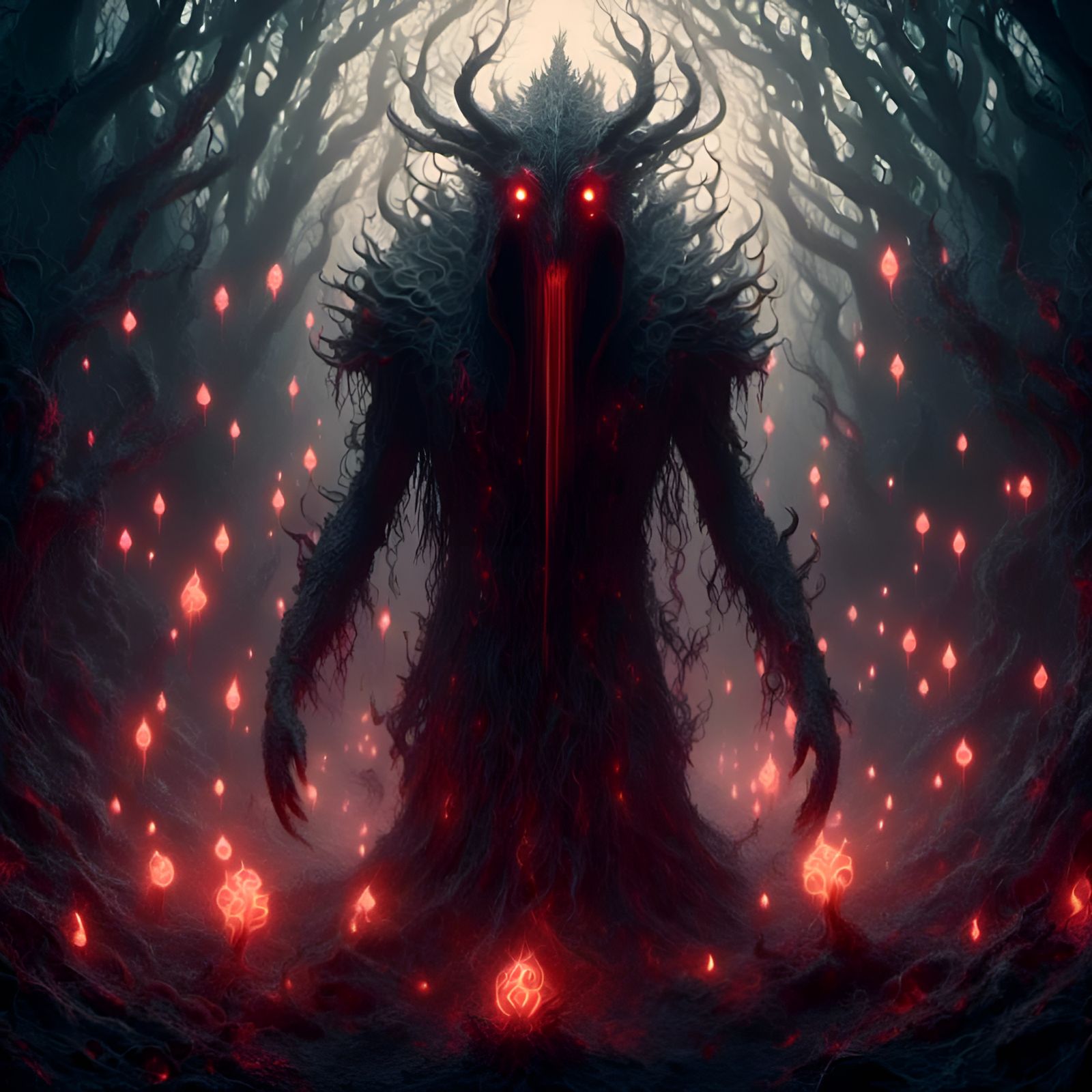 Eerie Mud Monster in Dark, Obscure Environment