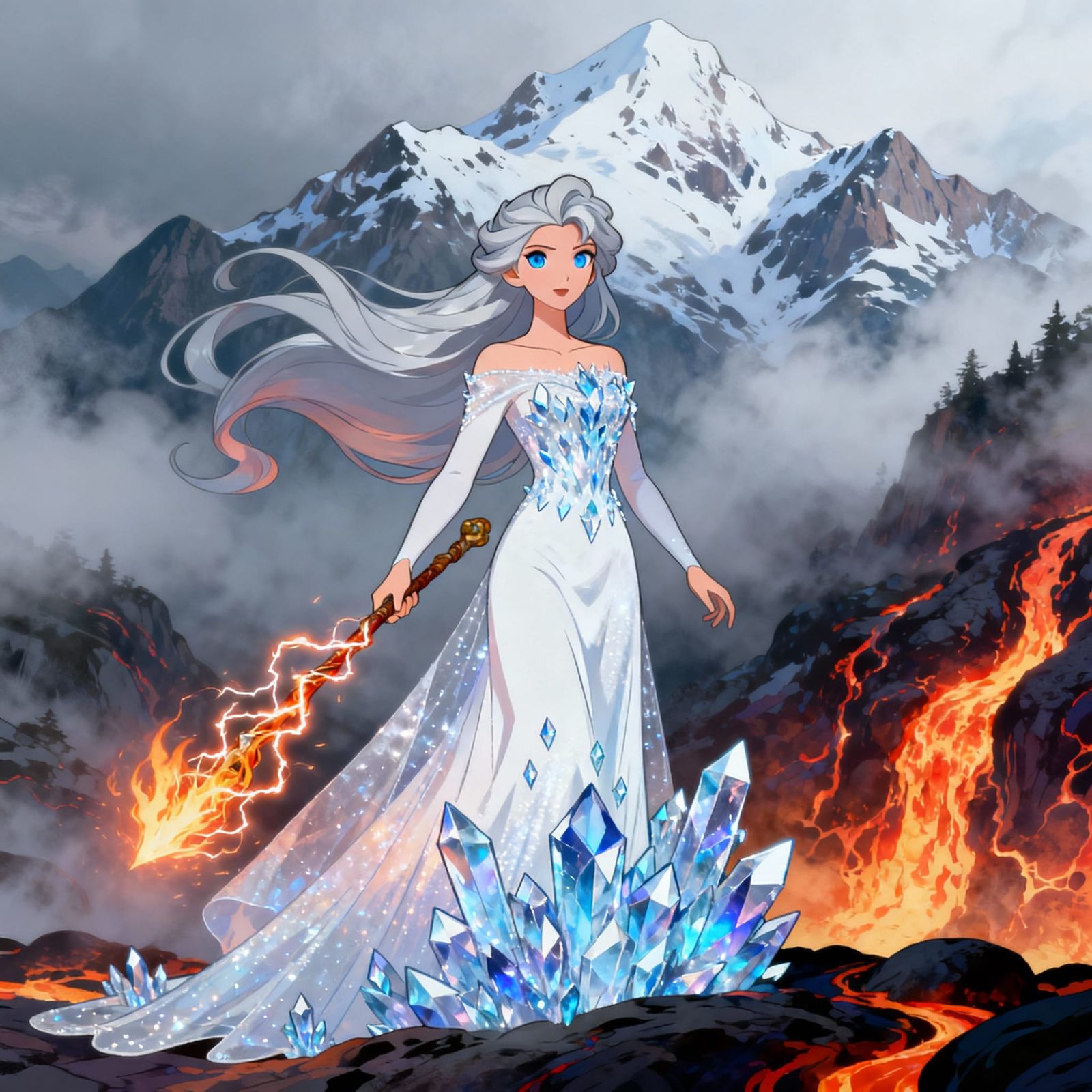 Majestic Goddess in Disney Animation Style