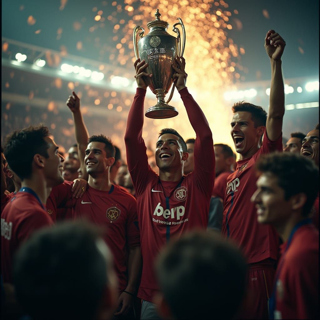 Ronaldo Celebrates World Cup Win: Cinematic Film Still