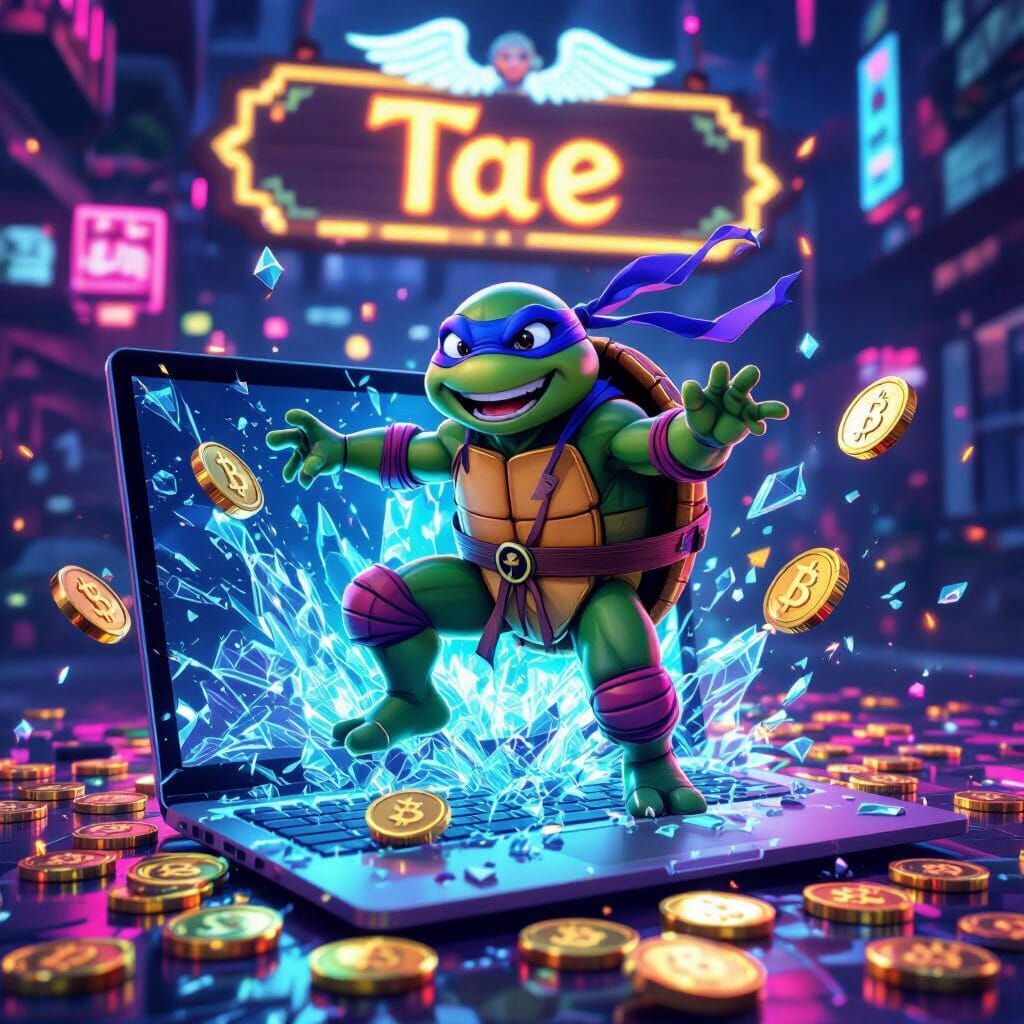 Ninja Turtle Leaps into Cryptocurrency World in Anime Style