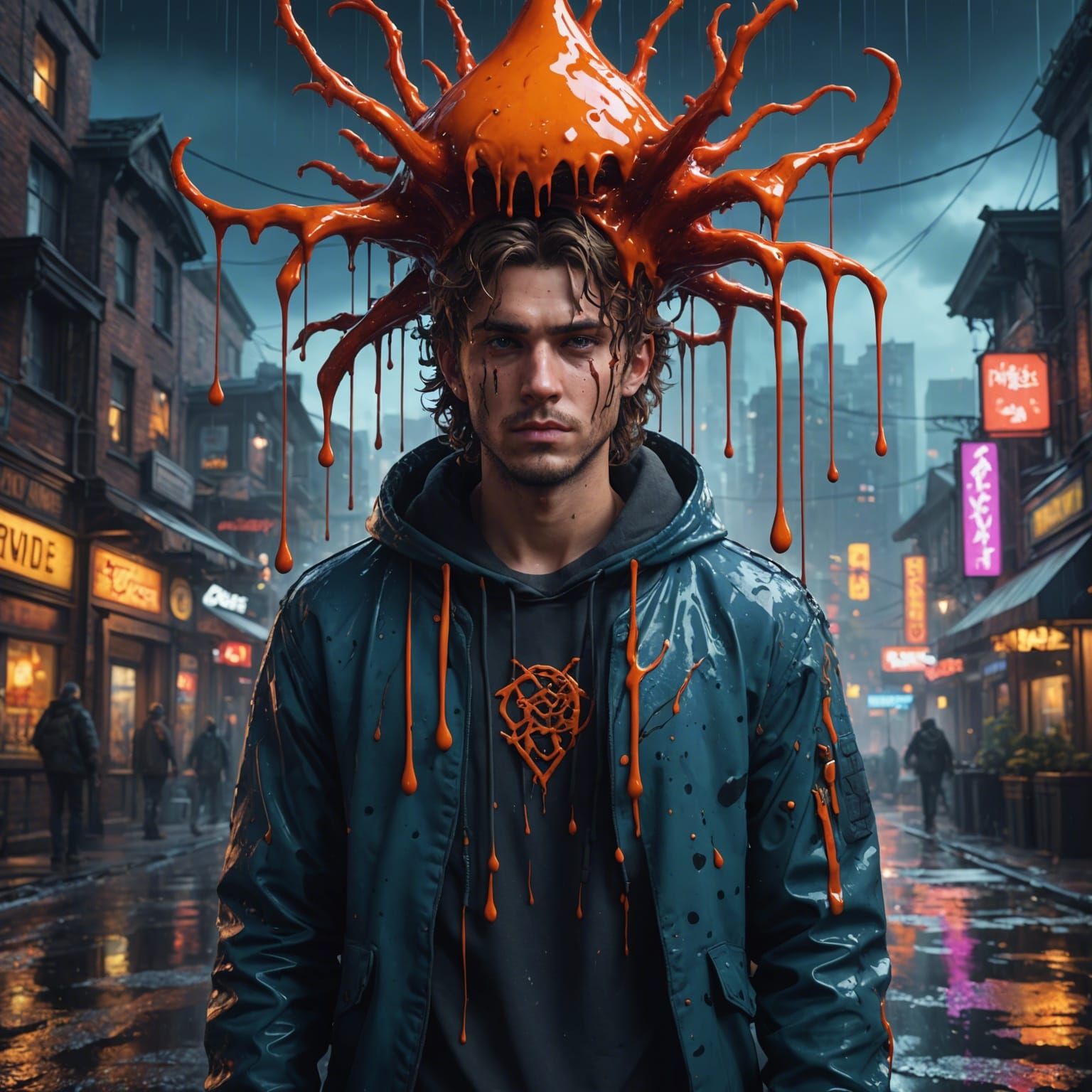 Stylized Drippy Character Portrait in Detailed Matte Paintin...