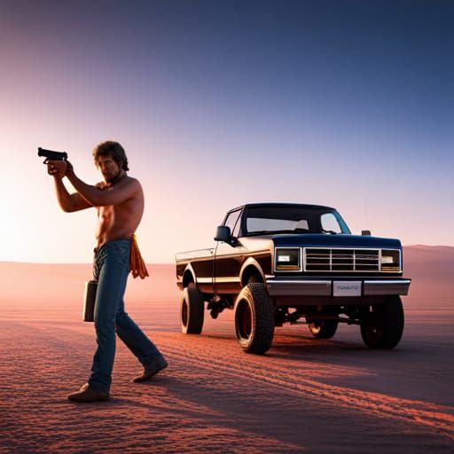 Hyperrealistic Photograph: 1986 Ford F-150 Shooting