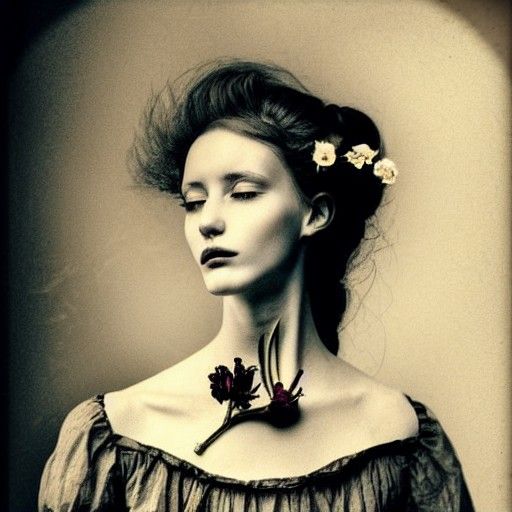 Tragic Victorian Model in Deep Colors
