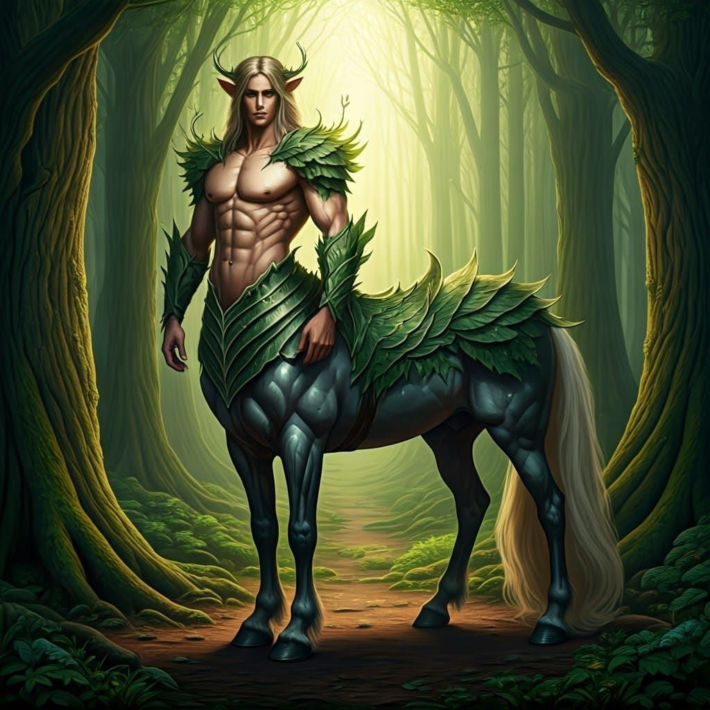 Armored Centaur in Enchanted Forest