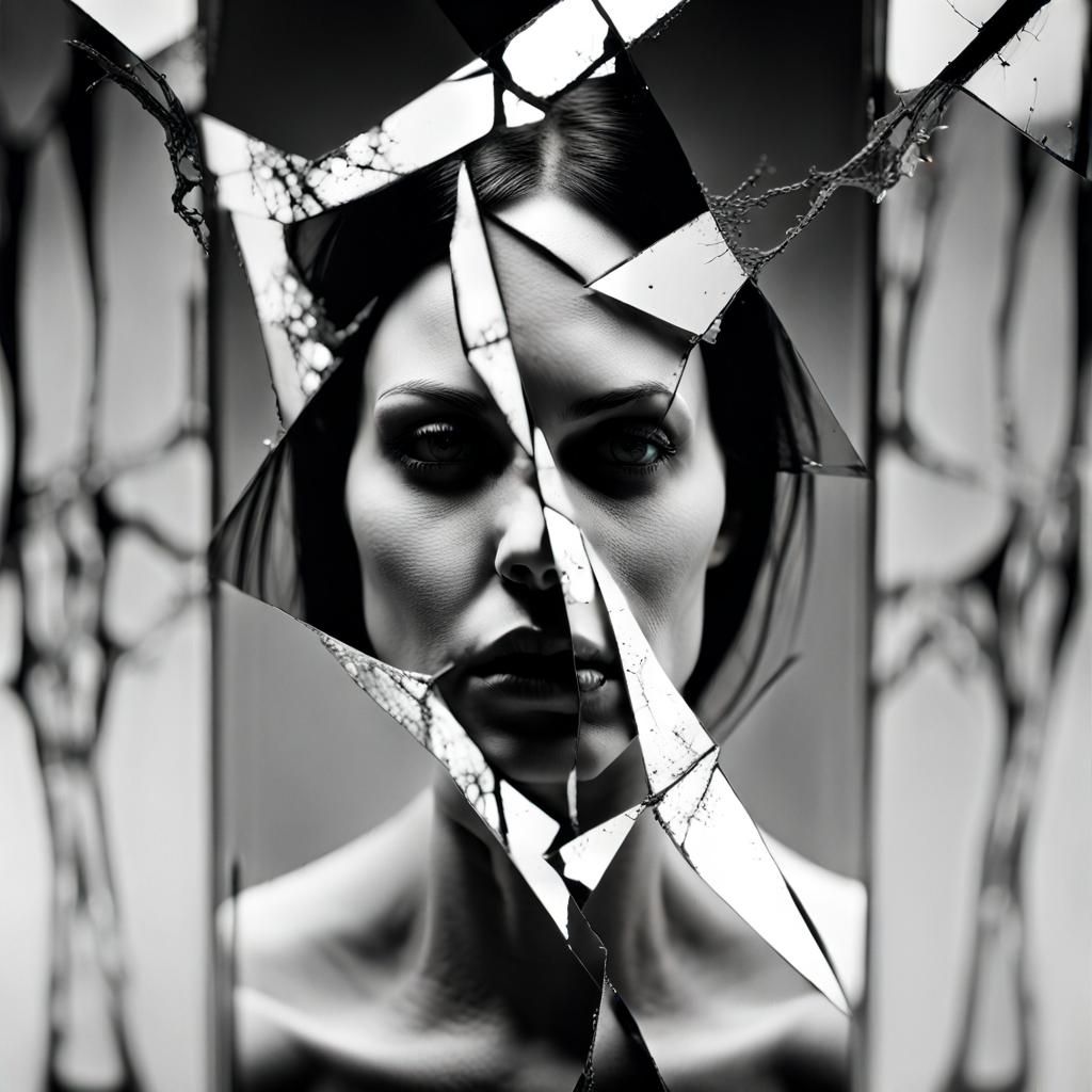 Hateful Succubus Trapped in Mirror: Dramatic Portrait