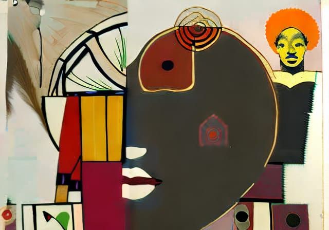 Women in Afrofuturist Style with Geometric Elements