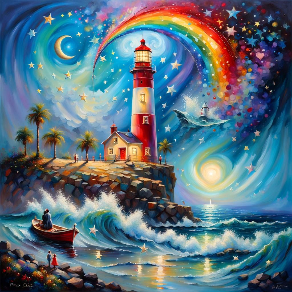 Emotional Landscape with Ship and Crescent Moon