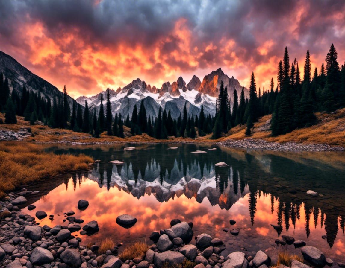 Swiss Alps Landscape with Stone Cabin as Digital Painting