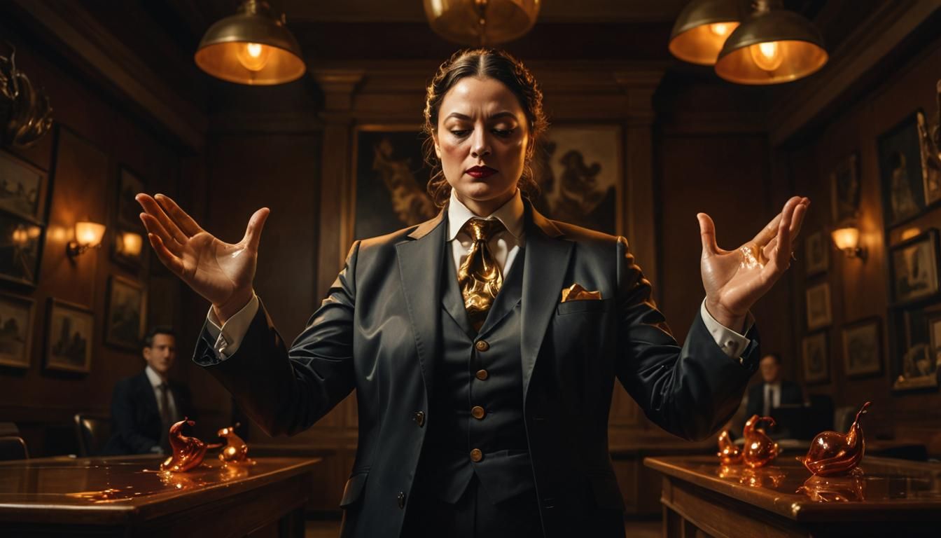 Surreal Gold Metal Transforms to Lawyer